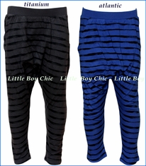 Joah Love, Unisex Stripe Harem Pants in Grey and in Blue