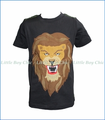 Joules, Lion Applique Jersey T-Shirt in Grey