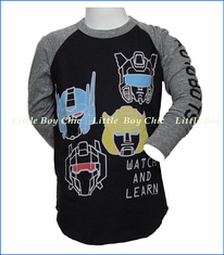 Junk Food, Watch & Learn Autobots Raglan in Black