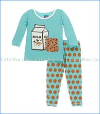 Kickee Pants‚ L/S Pajama Set in Glacier Cookie