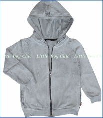 La Miniatura, Lightning Wash Zip Hoodie in Concrete (c)