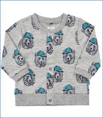 Me Too, Organic Knit Bear Cardigan in Grey