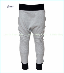 Mini Classy, Quilted Patch Denim Harem Pants in Grey