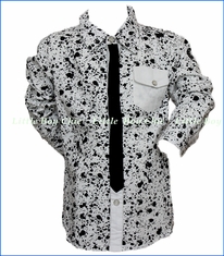 Mini Shatsu, Black Tie Paint Splatter Shirt in Multicolored