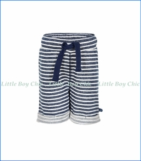 Miny Mo, Kirk Stripe French Terry Shorts in Blue
