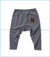 Munster, Blinded Drop Crotch Leggings in Black Stripe