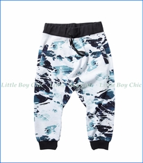 Munster, Foamy Drop Crotch Track Pants in Ocean