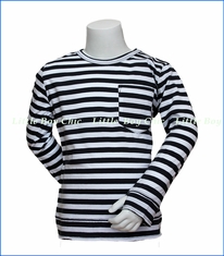 Munster, LS Striped Fighter T-Shirt in Black