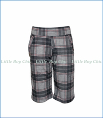 Nano, Knit Plaid Shorts in Grey