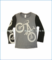 Nano, L/S Bike Graphic T-Shirt in Dark Grey