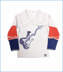 Nano, L/S Guitar Color Block Polo in Grey
