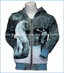 Paper Wings, Elephant Seal Organic Hoodie in Blue