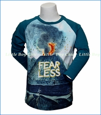 Paper Wings, L/S Fear Less Organic Raglan T-Shirt in Blue