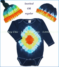 Tiny Bundles, Diamond Tie-Dye Bodysuit and Beanie Set