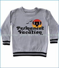 Tiny Whales, Permanent Vacation Fleece Sweatshirt in Silver