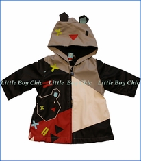 Tuc Tuc, Hooded Raincoat Geometric in Multicoloured
