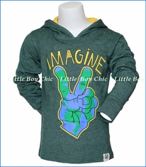 Wes and Willy, L/S Imagine Jersey Hoodie in Green