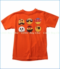 Wes & Willy, Emojis Tee in Tangerine