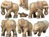  Elephant Free Standing Sculpture of Painted & Detailed Ironwood ~H:12x13" 10lbs Vtg