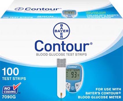 Ascensia Contour Blood Glucose Test Strips 100/BX (7090G)
