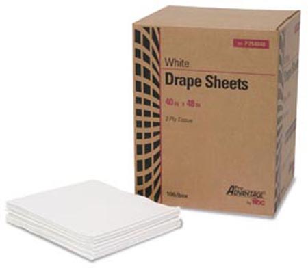 2-Ply Tissue Patient Drape Sheets 40" x 48"  White BEST BUY! (P754048)