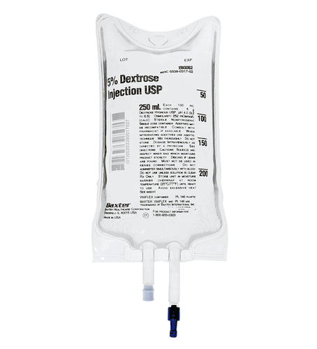 Baxter 5% Dextrose Injection Bag, USP, 250mL (2B0062Q)