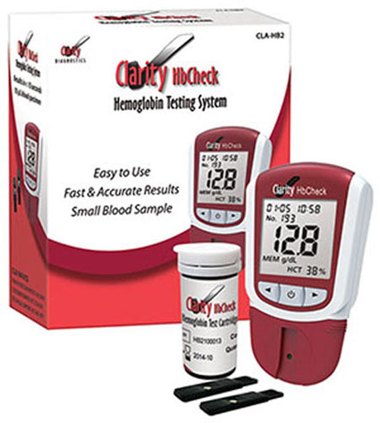 Clarity HbCheck Hemoglobin Meter CLIA Waived (CLA‑HB2) PROMO!