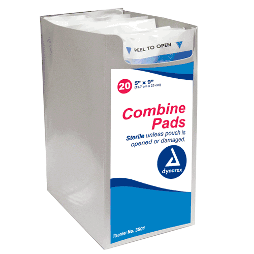 Dynarex Sterile Combine Pads 5" x 9" (3501)