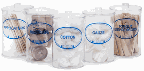 Glass Sundry Jars Labeled 5/SET (3454)