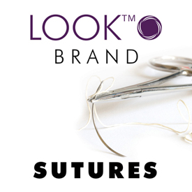 LOOK Silk Suture Black Braided Non-Absorbable 3-0, 18", C-7 Needle