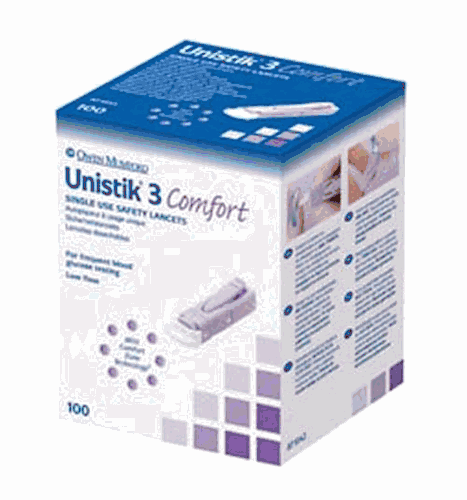Owen Mumford Unistik-3 Comfort Lancet 28G 1.8mm 100/BX (AT1042)