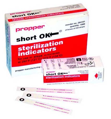Propper SHORT OK Sterilization Indicator Strips