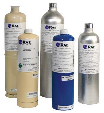RAE Systems Four-Gas Calibration Mix, 58L Aluminum Cylinder (50%LEL / 2.2% Vol CH4, 20.9% O2, 10 PPM H2S, 50 PPM CO, Balance N2) - 600-0050-080