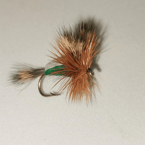 Green humphy dry fly