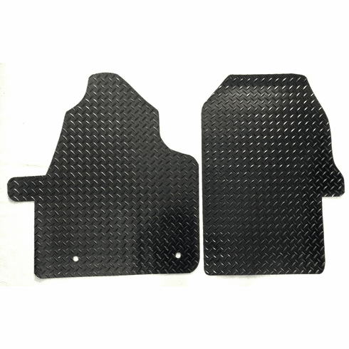 Black All-Weather Rubber Diamond Plate Floor Mats-Fits 2019-2021 Mercedes Benz Spr