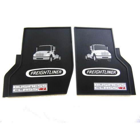 Freightliner Business Class M2 OEM Black Rubber Floor Mats 2Pc Cab W/L