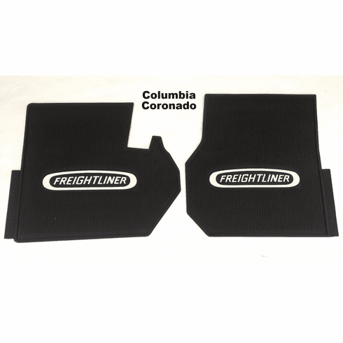 Freightliner OEM Floor Mats with Logo - Black Rubber 2 PC Cab -Pick Truck Model