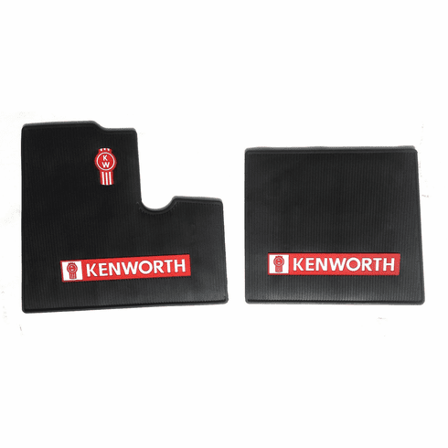 Kenworth OEM Black Rubber Floor Mats W/Logo for all T600 T800 W900 to year 2000