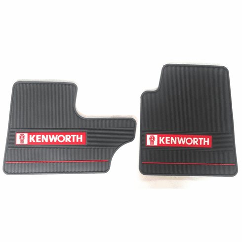 Kenworth OEM Gray Rubber Floor Mats W/Logo for T600/60 T800 W900 2006-2016