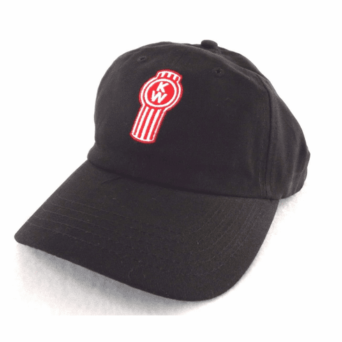 Kenworth Truck Black Ball Cap w/ Red/White Logo 100% Cotton Adjustable Size NEW