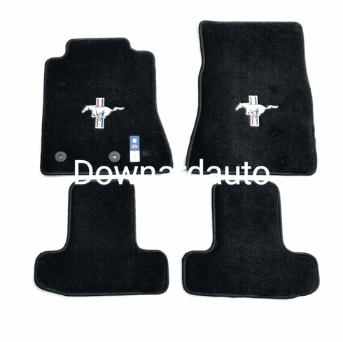 Mustang Black Carpet Floor Mats with Pony/Tri-Bar Logo Pick 2005-2021