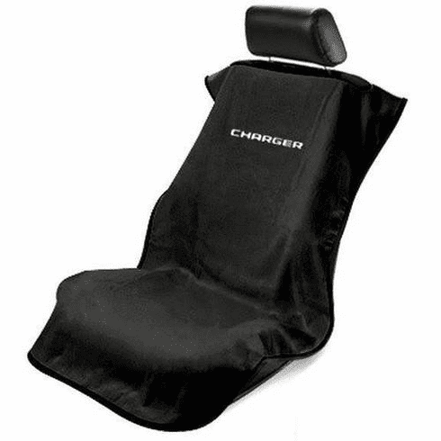 Seat Armour Seat Protector Cover/Towel w/ Charger Logo - Black