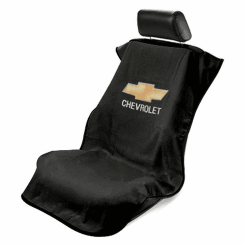 Seat Armour Seat Protector Cover/Towel w/ Chevy Bowtie Logo - Black