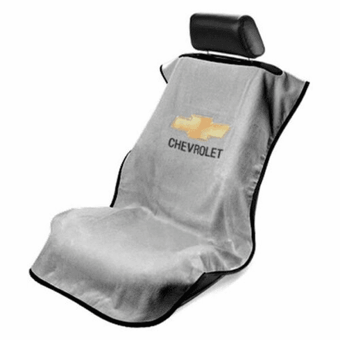 Seat Armour Seat Protector Cover/Towel w/ Chevy Bowtie Logo - Gray