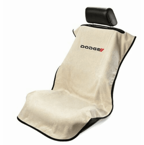 Seat Armour Seat Protector Cover/Towel w/ Dodge Logo - Tan