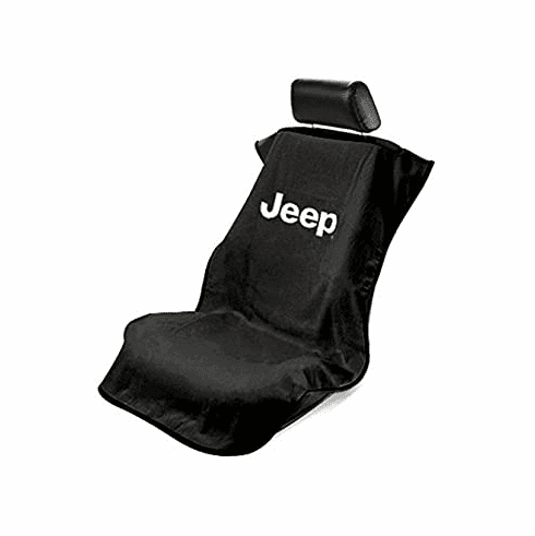 Seat Armour Seat Protector Cover/Towel w/ Jeep Letters Logo - Black