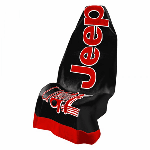 Seat Armour Seat Protector Cover/Towel w/ Jeep Logo - Black Towel 2 Go