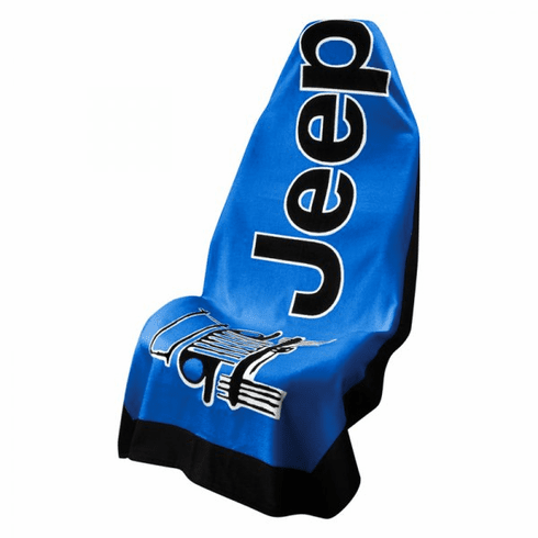 Seat Armour Seat Protector Cover/Towel w/ Jeep Logo - Blue Towel 2 Go