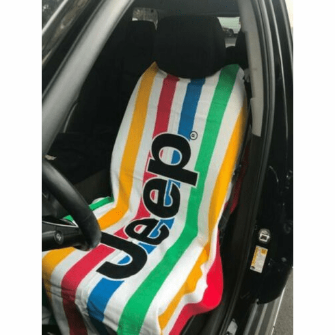 Seat Armour Seat Protector Cover/Towel w/ Jeep Logo - Cabana Stripe