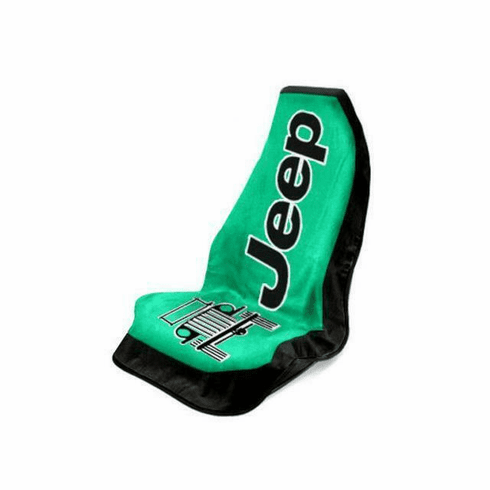 Seat Armour Seat Protector Cover/Towel w/ Jeep Logo - Green Towel 2 Go